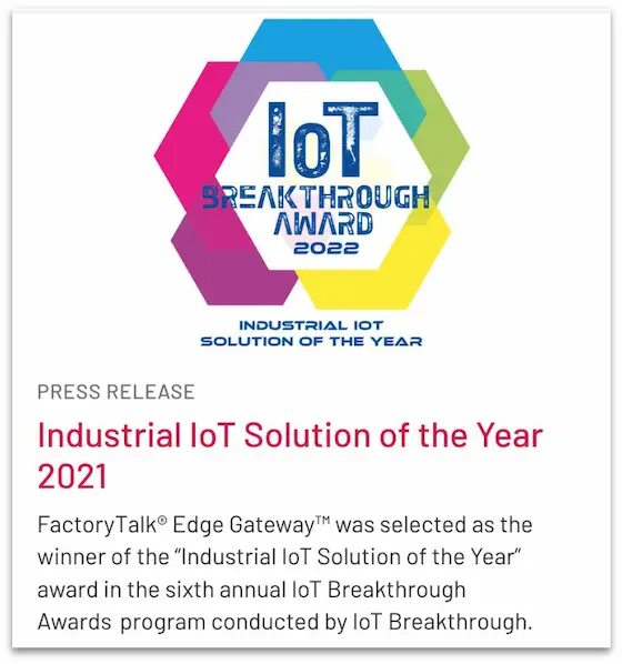 IoT Breakthrough: Industrial IoT Solution of the Year