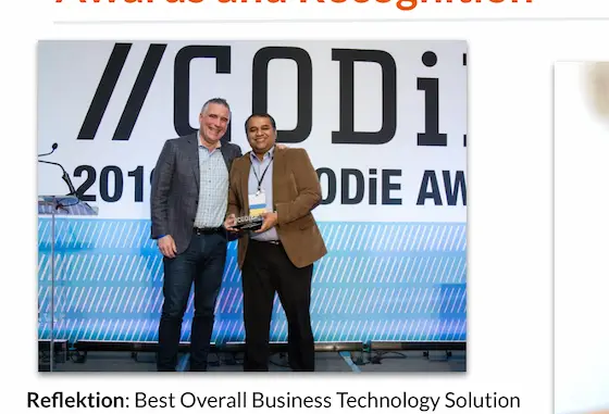 SIIA CODiE Award: Best Overall Business Technology Solution (Reflektion)